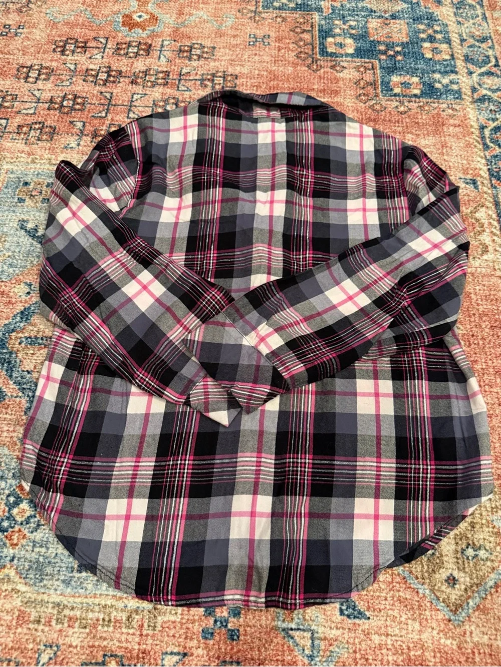 Victoria's Secret Black, Gray & Pink Plaid Pajama Set
